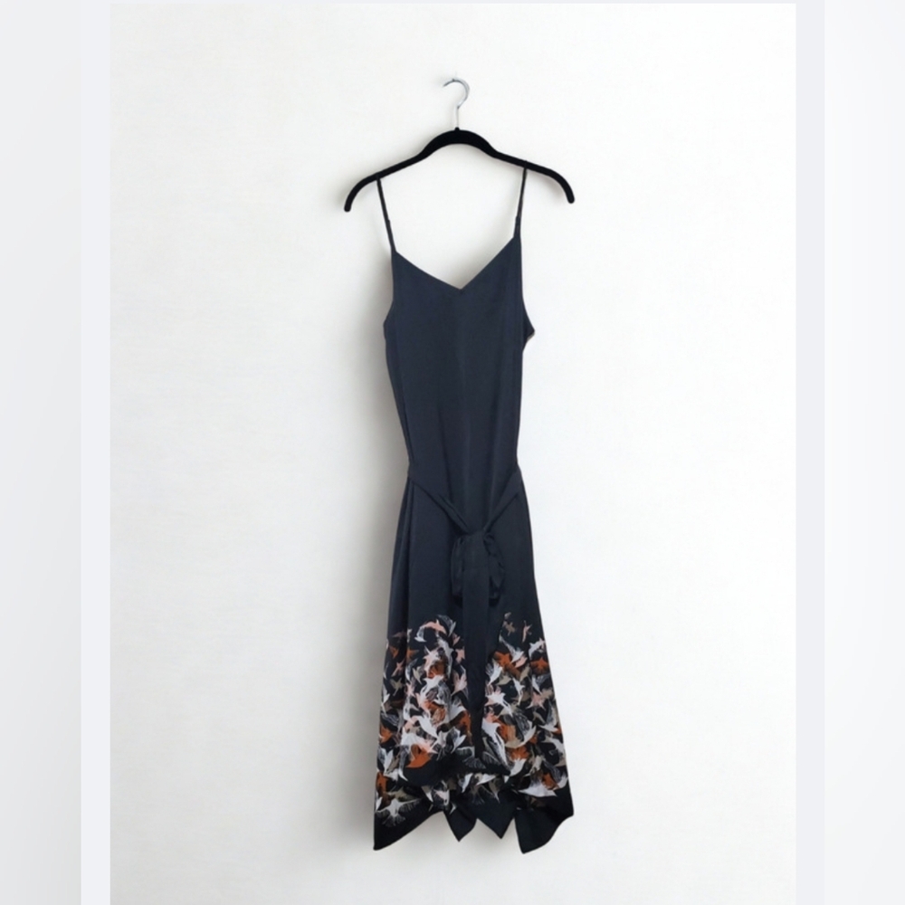 Apt. 9 (Kohl's) Black Slip Dress With 360-Degree Bird PRINT, Size L